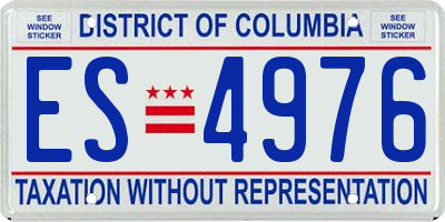 DC license plate ES4976