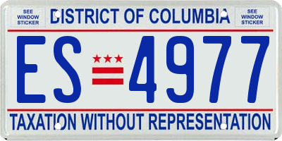 DC license plate ES4977