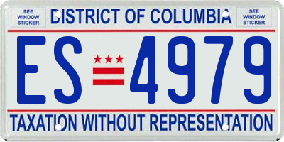 DC license plate ES4979