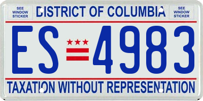 DC license plate ES4983