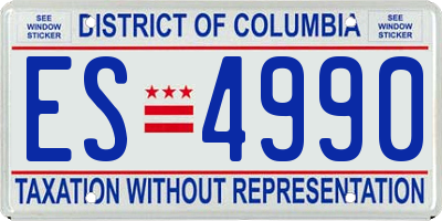 DC license plate ES4990