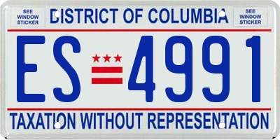 DC license plate ES4991
