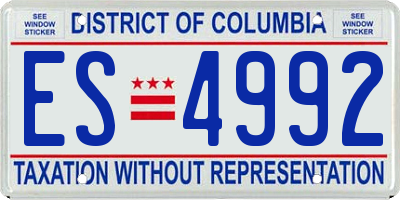 DC license plate ES4992