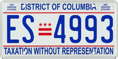 DC license plate ES4993