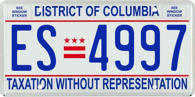 DC license plate ES4997