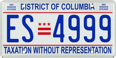 DC license plate ES4999