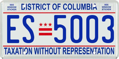 DC license plate ES5003