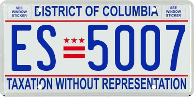 DC license plate ES5007