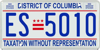 DC license plate ES5010