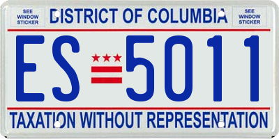 DC license plate ES5011