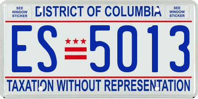 DC license plate ES5013