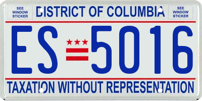DC license plate ES5016