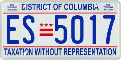 DC license plate ES5017