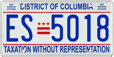 DC license plate ES5018