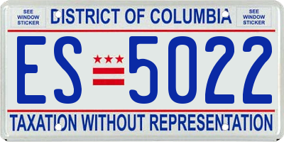 DC license plate ES5022