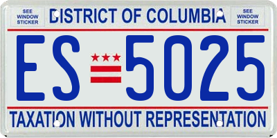 DC license plate ES5025