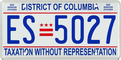 DC license plate ES5027