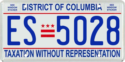DC license plate ES5028