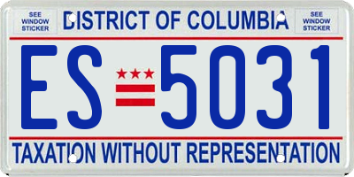 DC license plate ES5031