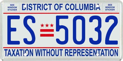 DC license plate ES5032