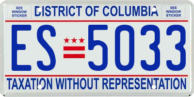 DC license plate ES5033