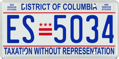 DC license plate ES5034