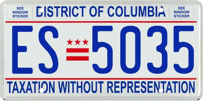 DC license plate ES5035
