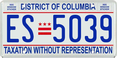 DC license plate ES5039