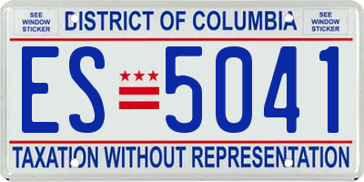 DC license plate ES5041