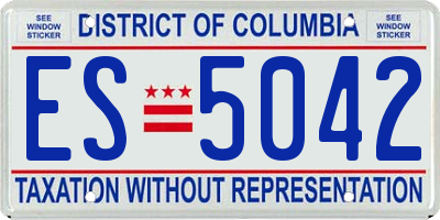 DC license plate ES5042