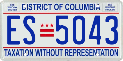 DC license plate ES5043