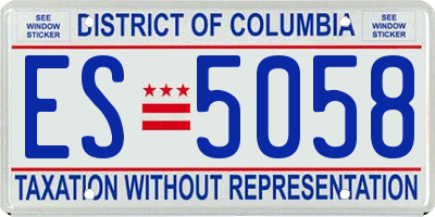 DC license plate ES5058