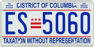 DC license plate ES5060