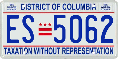 DC license plate ES5062