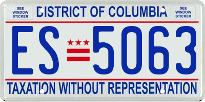 DC license plate ES5063