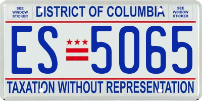 DC license plate ES5065