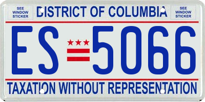 DC license plate ES5066