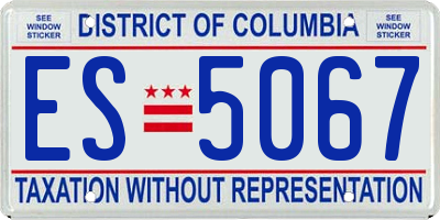 DC license plate ES5067