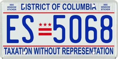 DC license plate ES5068