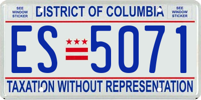 DC license plate ES5071