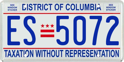 DC license plate ES5072