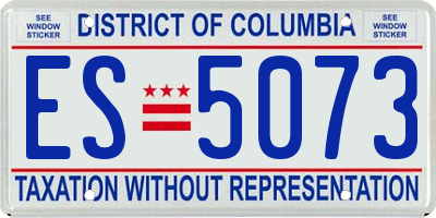 DC license plate ES5073