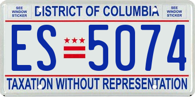 DC license plate ES5074