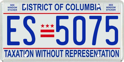 DC license plate ES5075