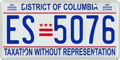DC license plate ES5076