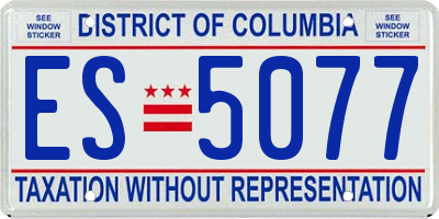 DC license plate ES5077