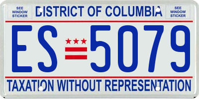DC license plate ES5079