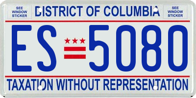 DC license plate ES5080