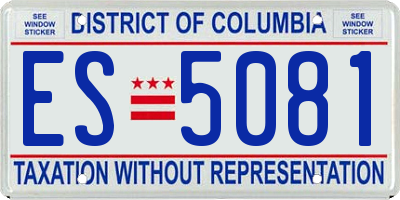 DC license plate ES5081