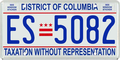 DC license plate ES5082